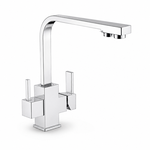 Candan Double-Handle Kitchen Mixer - Chrome