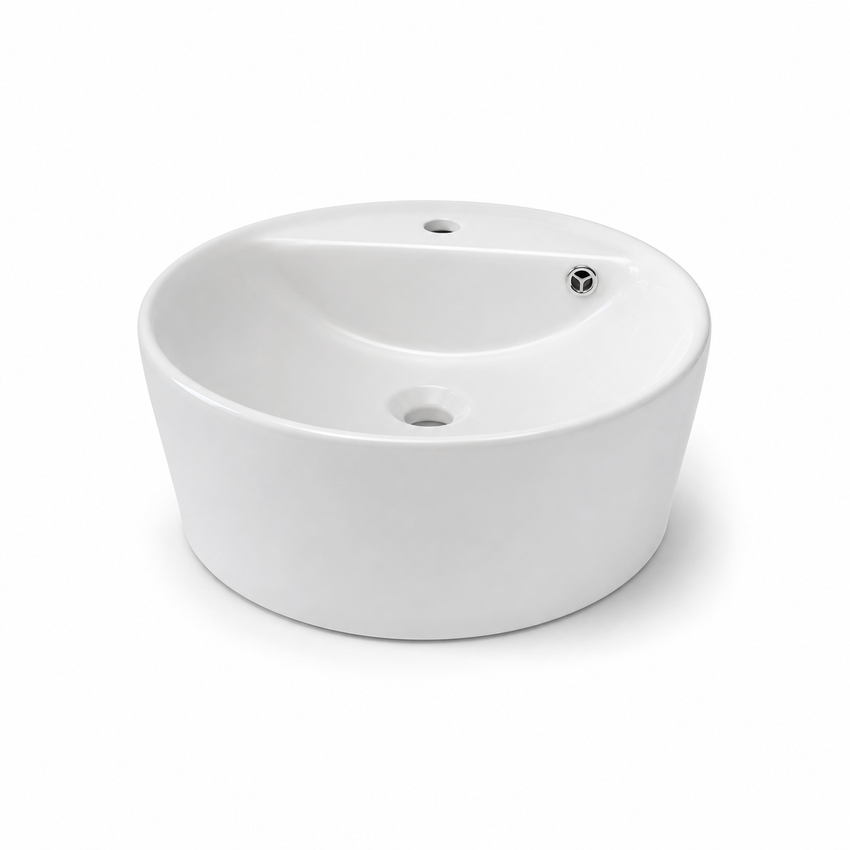 White Circular Basin 44x44cm