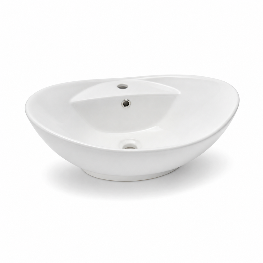 White Oval Basin 60x40cm