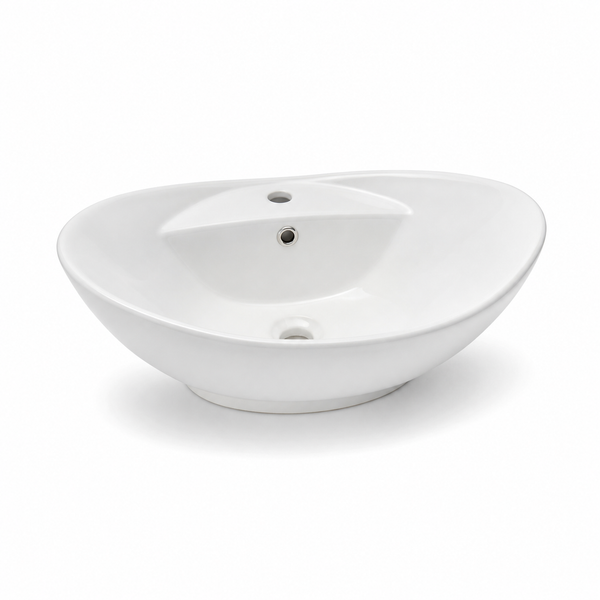 White Oval Basin 60x40cm