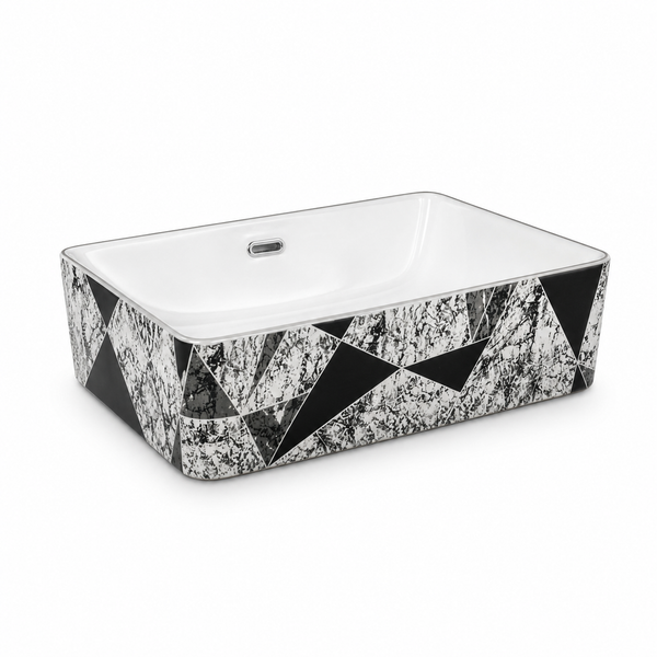 Geometric Rectangular Basin 50x33cm