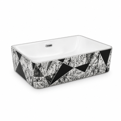 Geometric Rectangular Basin 50x33cm