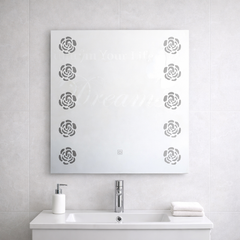 60×60cm Flower Pattern LED Mirror