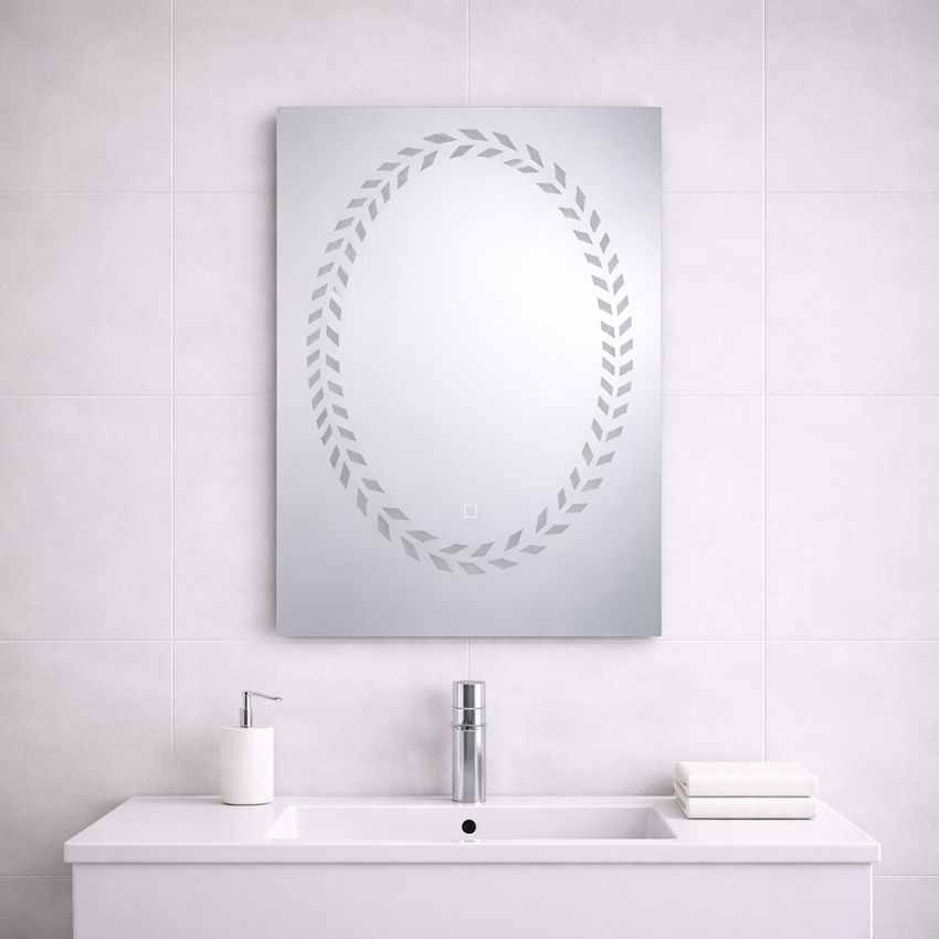 70×50cm LED Mirror – Designed Pattern