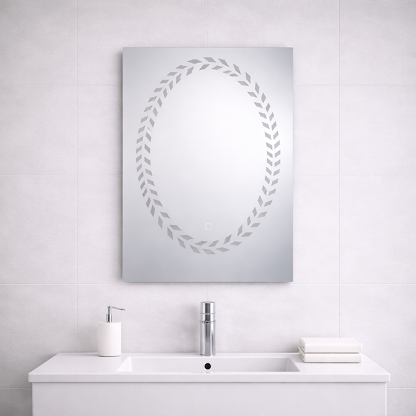 70×50cm LED Mirror – Designed Pattern