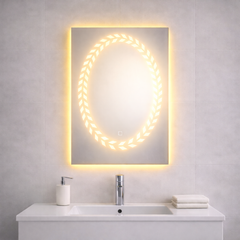70×50cm LED Mirror – Designed Pattern