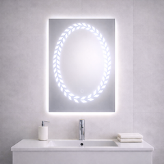 70×50cm LED Mirror – Designed Pattern
