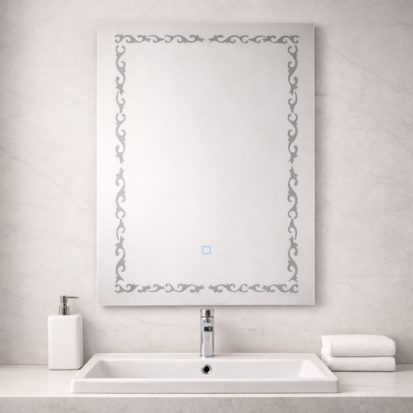 70×50cm LED Mirror – Designed Pattern