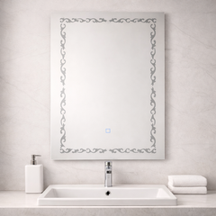 70×50cm LED Mirror – Designed Pattern