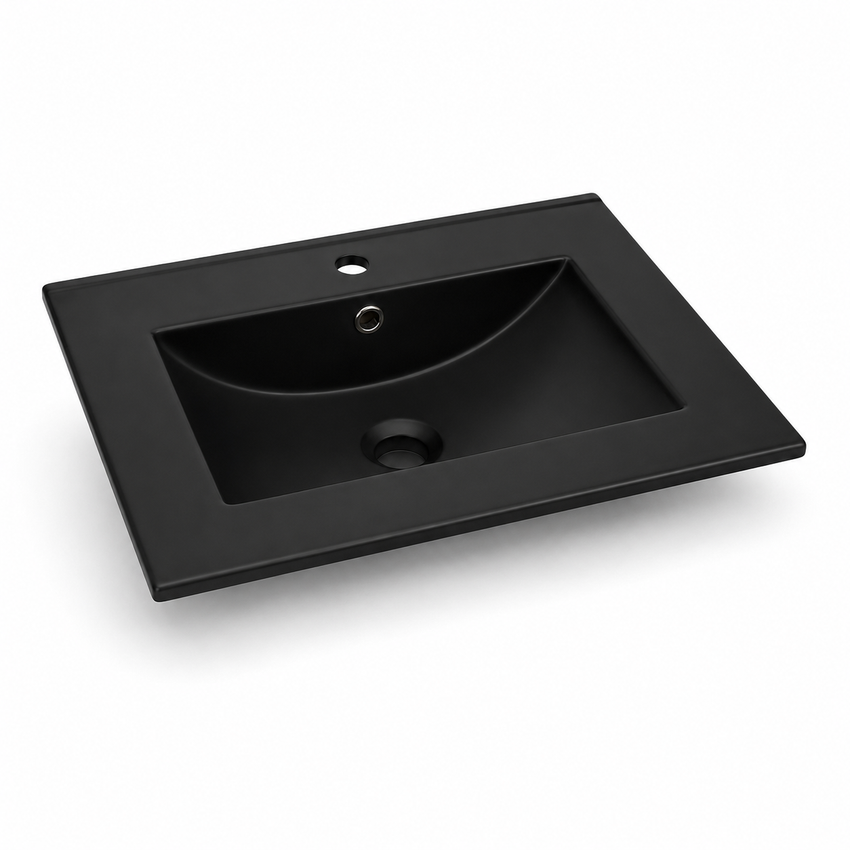 Black Rectangular Basin 60x46cm