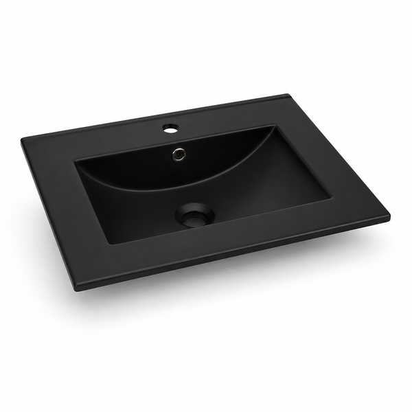 Black Rectangular Basin 60x46cm