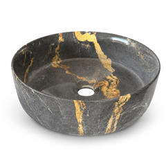 Grey & Gold Round Basin 36x36cm