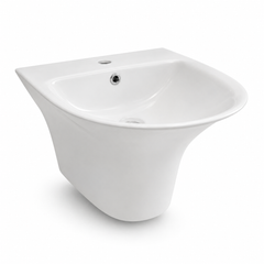 White Sculpted Basin 46x46cm