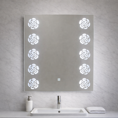 60×60cm Flower Pattern LED Mirror