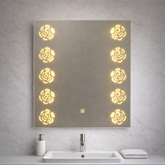 60×60cm Flower Pattern LED Mirror