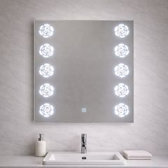 60×60cm Flower Pattern LED Mirror
