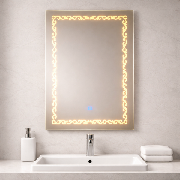 70×50cm LED Mirror – Designed Pattern